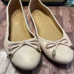 Aldo Women's Beige Ballet Flats with Bow